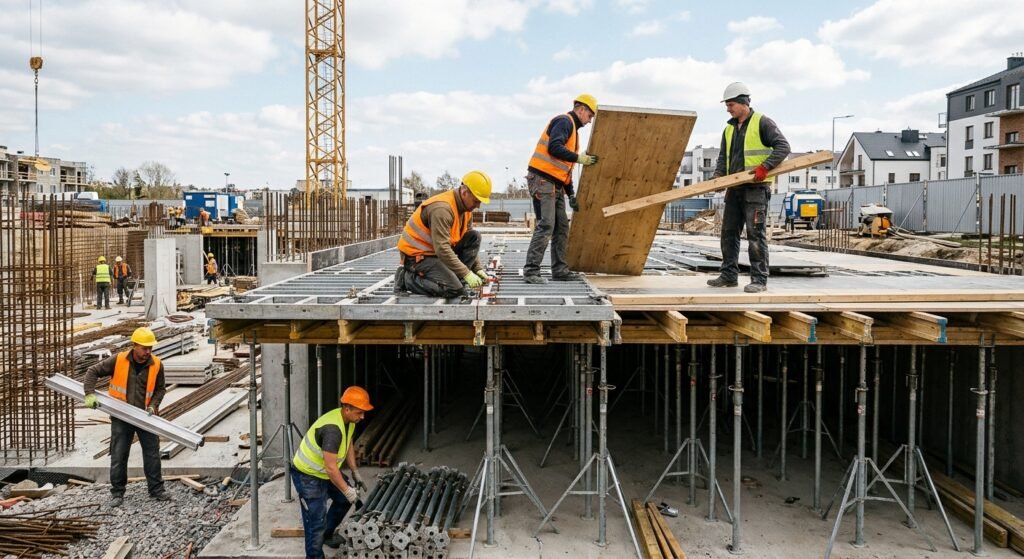 Sprawna budowa dzięki wynajmowi szalunków stropowych